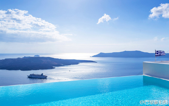 圣托里尼酒店多少钱一晚,圣托里尼大理酒店无边泳池