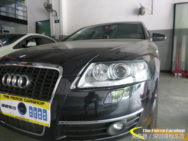 奥迪a6原车海拉六透镜改灯,a6海拉五透镜
