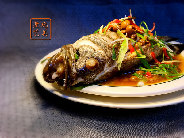 爱秀食堂-甘树子蒸石斑鱼奶香焗扇贝