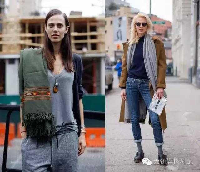 丝巾围巾搭配秋冬,丝巾围巾时髦搭配系法