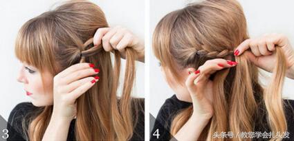 扎几款小清新头发中长教程,盘发神器花苞头的扎法教程