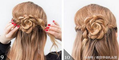 扎几款小清新头发中长教程,盘发神器花苞头的扎法教程