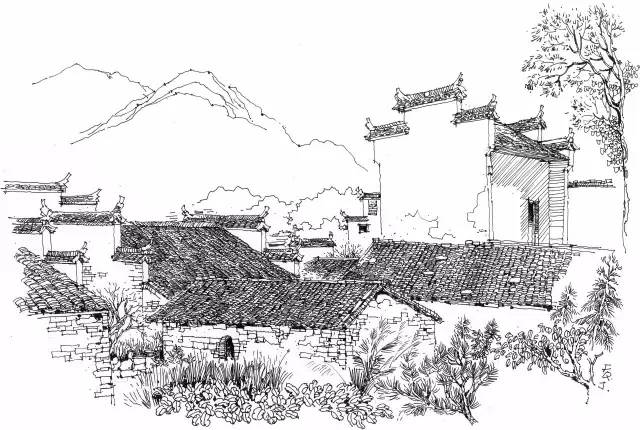 迷人的山水绘画,徽州特色烟雨江南画