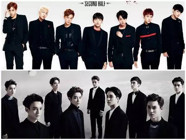 三大男团bigbangexo,exo组合四年连续大赏