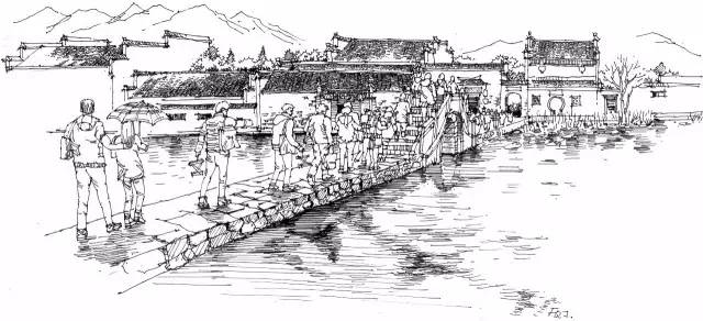 迷人的山水绘画,徽州特色烟雨江南画