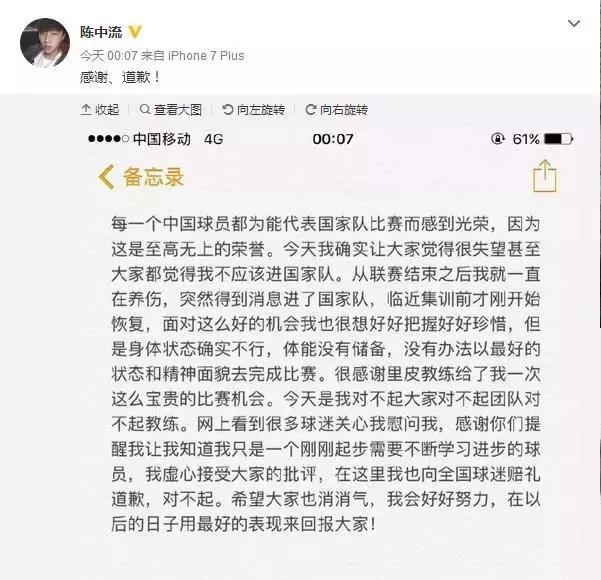 中国足球国家队陈中流,中国足球陈中流