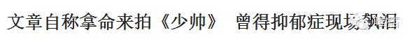 一个人坑好几个人的电视剧,少帅这部电视剧受文章影响了吗