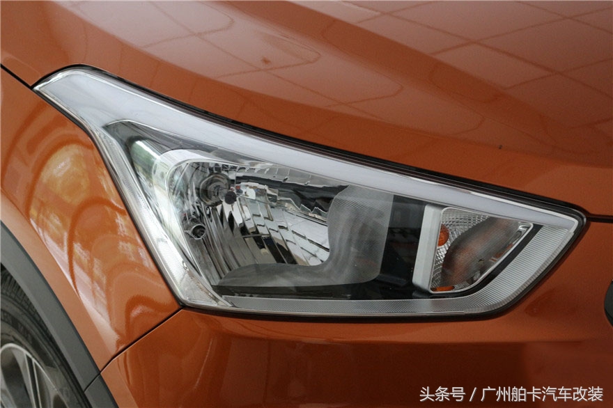 现代ix25大灯改透镜全过程,现代ix25大灯灯光怎么调