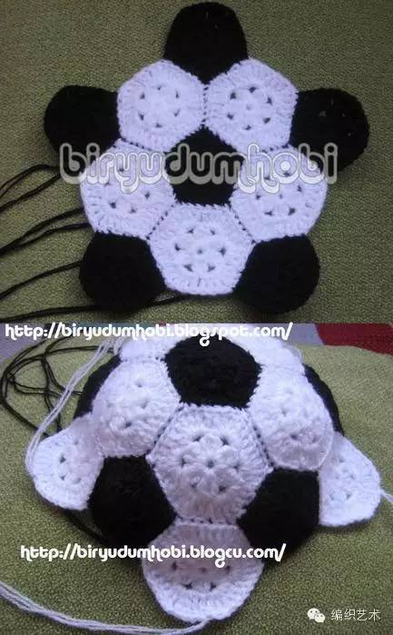 足球帽钩针教程,钩针足球图解教程视频