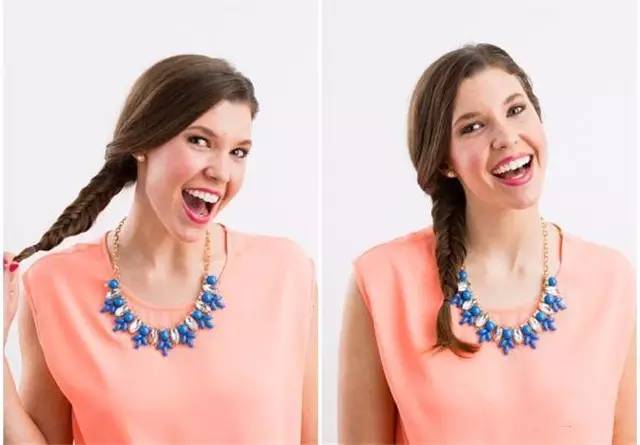 鱼尾辫教程慢动作中长发,鱼尾辫半披发