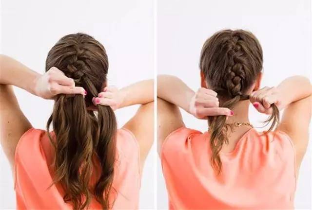 鱼尾辫教程慢动作中长发,鱼尾辫半披发