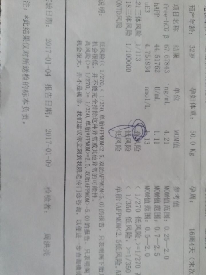 唐筛高危怎么办,唐筛有一项高危