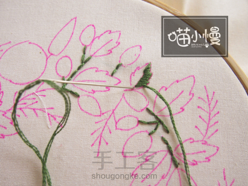 覆盆子花环刺绣