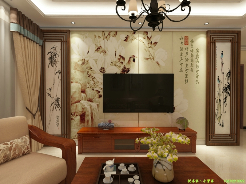 适合年轻人的新中式风格装修100平,简单装修60平米的房子图片