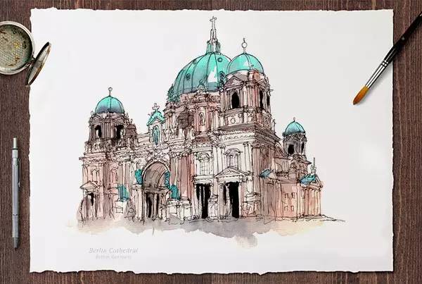 世界十大建筑画在一幅画里,中国顶级建筑水彩画