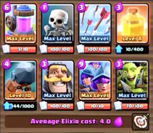 皇室战争克隆法术卡组没有传奇卡,皇室战争中带雷电法术的卡组