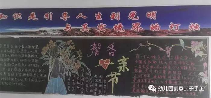 感恩母亲节黑板报简单又漂亮,母亲节母爱的黑板报