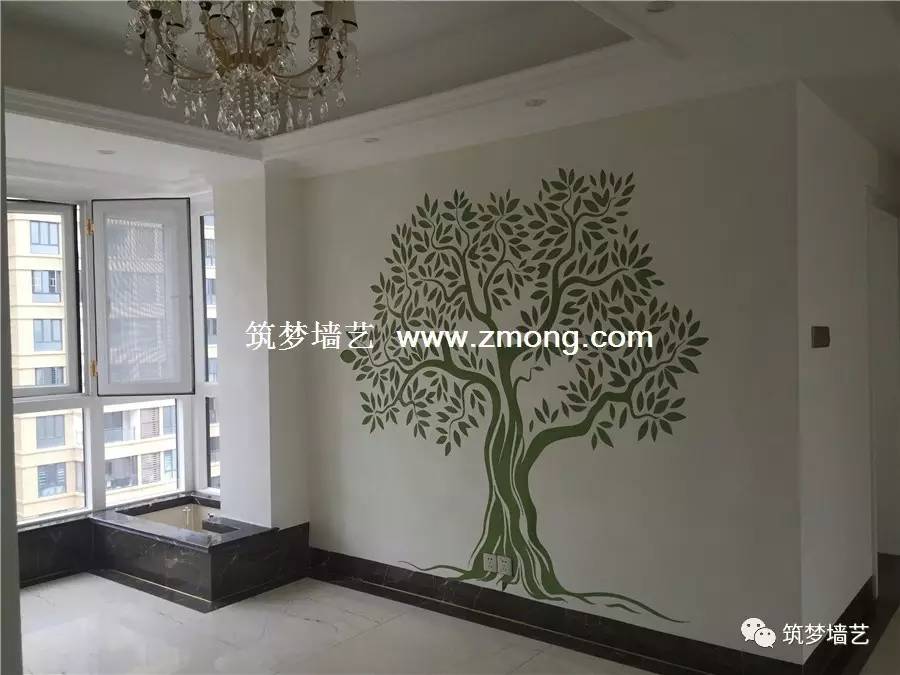 硅藻泥图案施工全过程,硅藻泥点彩工艺效果图