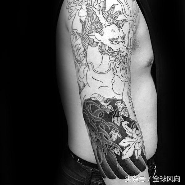 麒麟上云纹身图片大全,麒麟的纹身图案大全