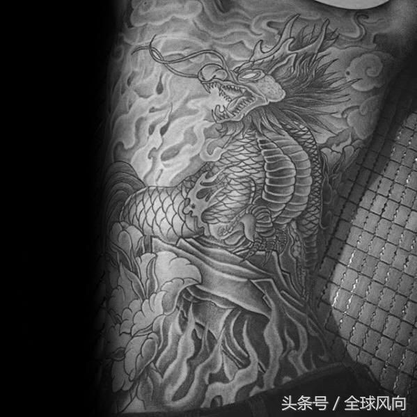 麒麟上云纹身图片大全,麒麟的纹身图案大全