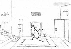 看到没？美女老师示范了分三步，分别是慢、慢、快