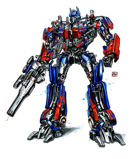 变形金刚手绘版,变形金刚手绘原稿