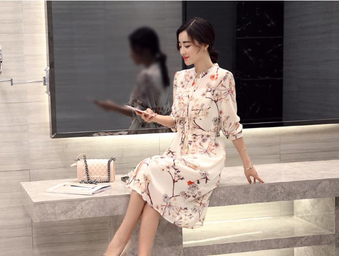 优雅气质高端的连衣裙雪纺,春秋雪纺连衣裙气质高级感轻奢