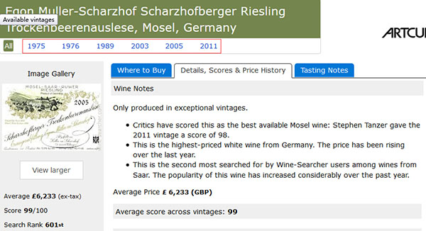 世界最贵甜白葡萄酒,德国十大最贵红酒