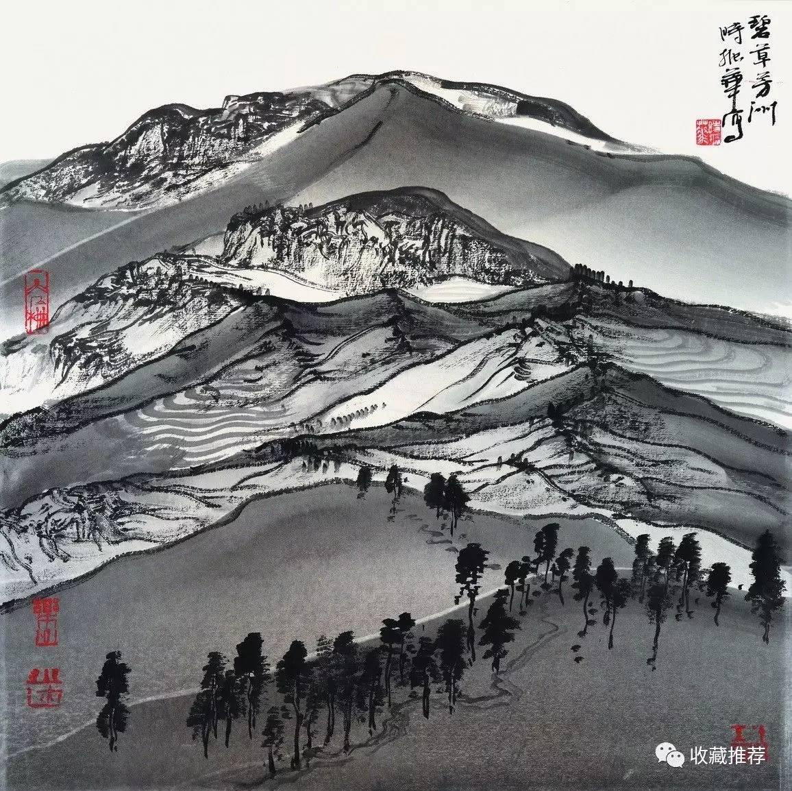 著名画家时振华与他的山水画