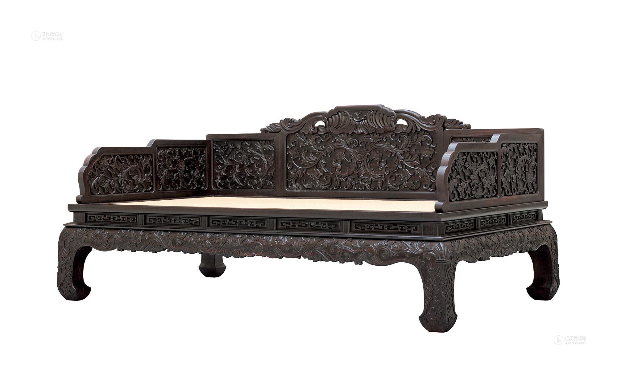 明式家具罗汉床款式,五屏风罗汉床和七屏风罗汉床