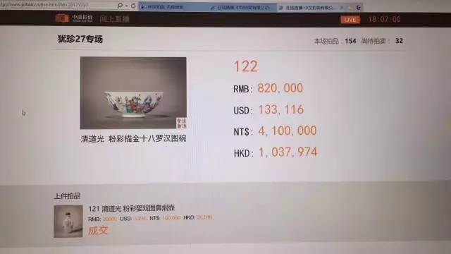 北京中汉彩瓷专场拍卖,北京中汉拍卖公司古钱币拍卖记录