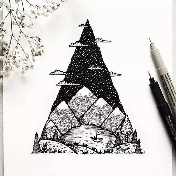 针管笔入门手绘1000例临摹图,针管笔手绘初学者