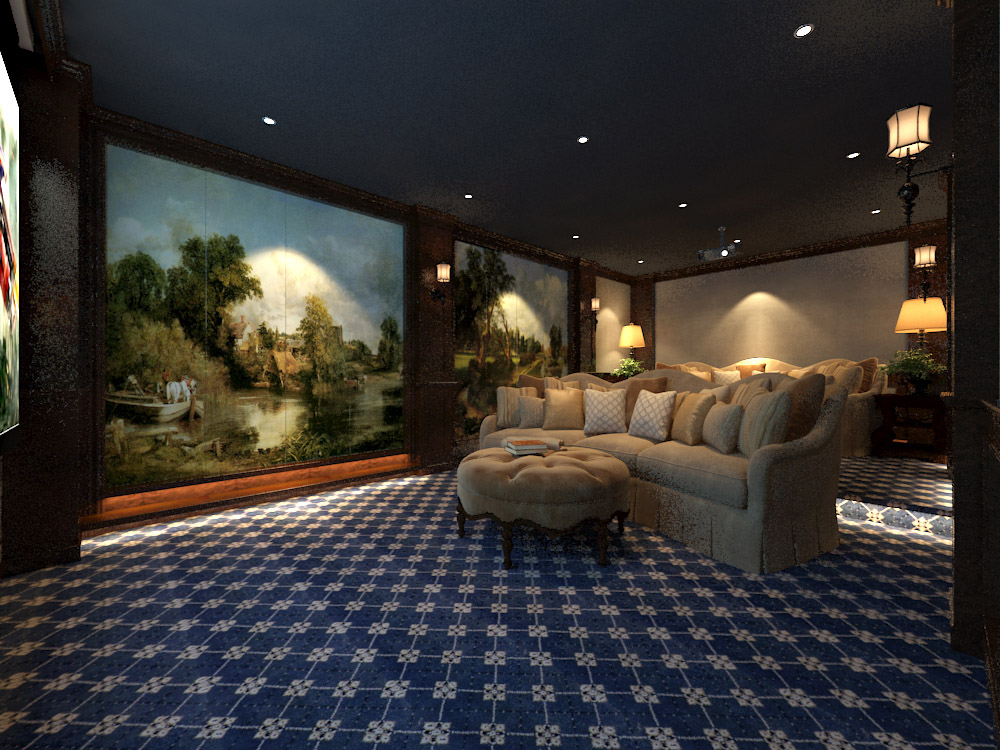 艺术雕琢华贵的妆点艺术的殿堂，听雨观澜流水别墅480平，林凤装饰全案整装设计