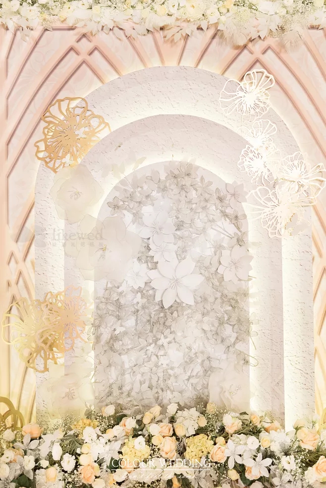 户外婚礼场景布置效果图,红色系婚礼户外布置场景