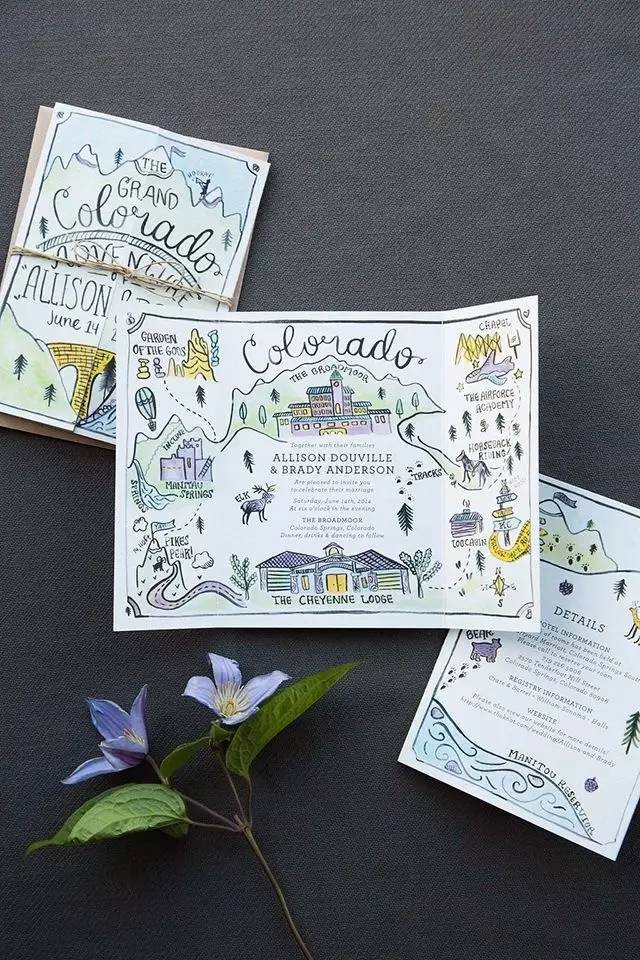 复古婚礼请柬心形,超有设计感的婚礼请柬模板