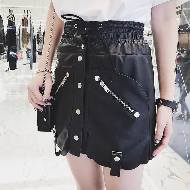 半身长皮裙穿搭秋季,适合小个子腿粗半身短皮裙