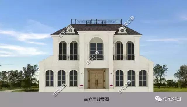 带堂屋挑空法式别墅,新中式别墅效果图带堂屋