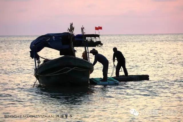 醉享三亚波波利海岸夕阳下的渔光曲