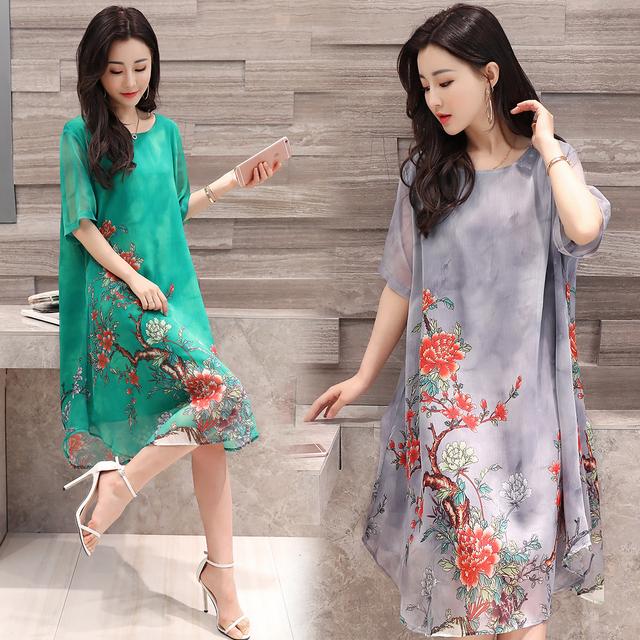 碎花棉麻连衣裙大码200斤,高档碎花棉麻连衣裙中老年款