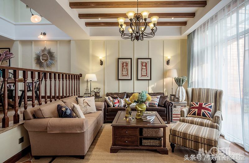 190平方装现代美式风格要多少钱,180平复式现代美式