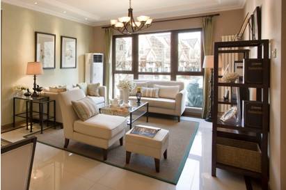 美式轻奢风客厅配色推荐,入门客厅怎么装修好看实用