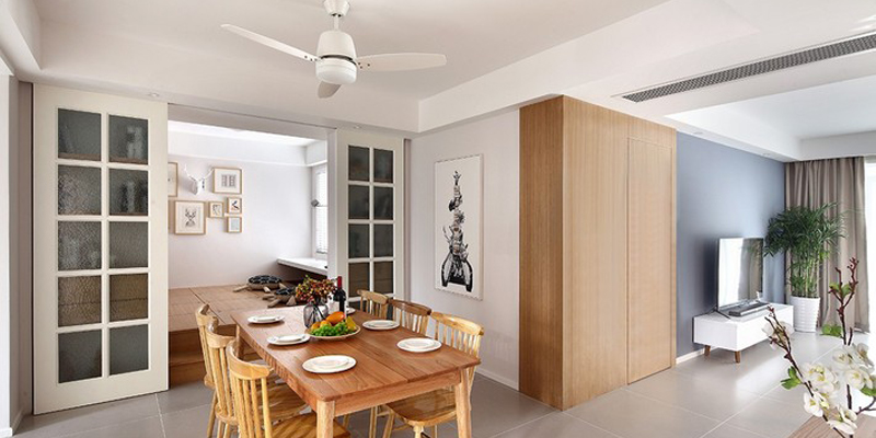 客厅最好看的吊扇灯,极简侘寂风吊扇灯