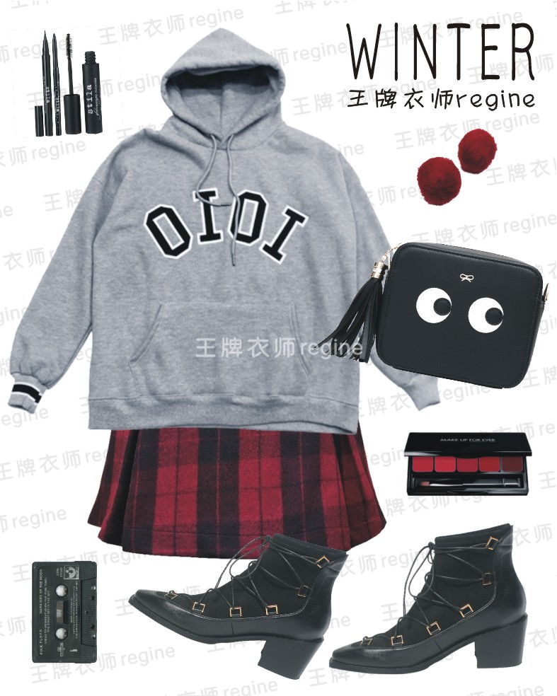 元气满满衬衫百褶裙,元气浅蓝格裙