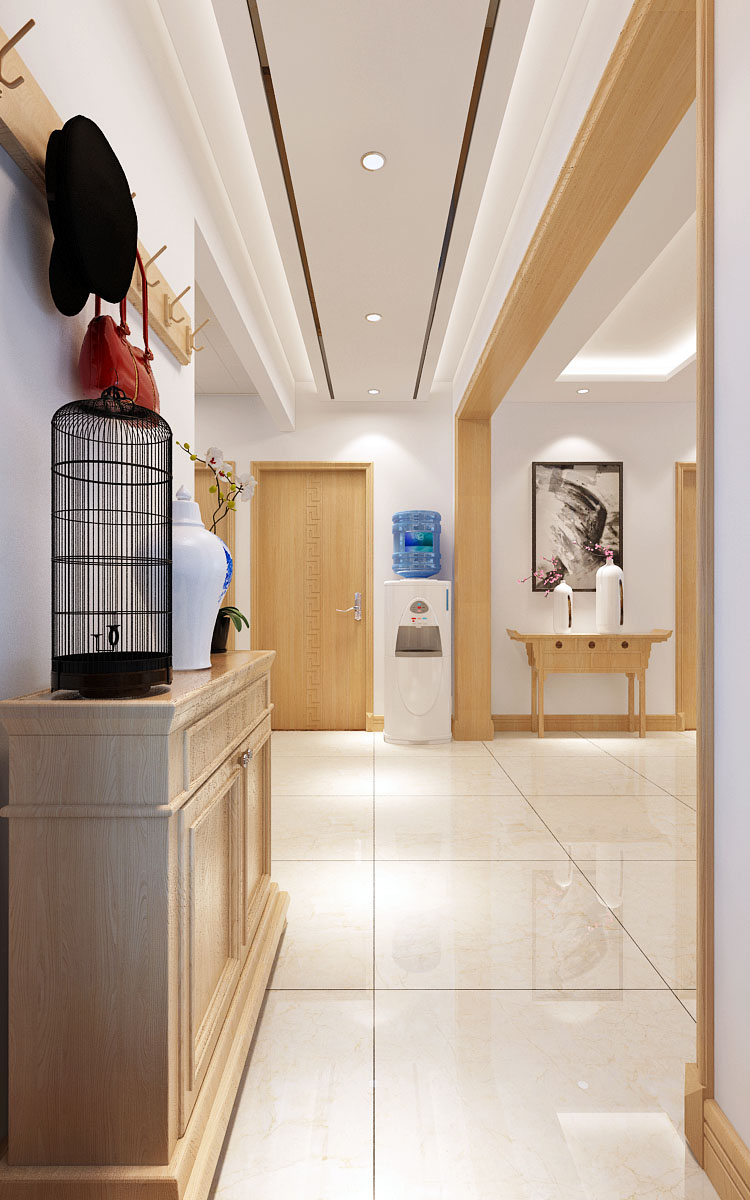 轻法式100平方小三室装修效果图,新中式风格三室一厅130平米