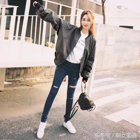 慵懒韩系棒球服,韩范连帽棒球服