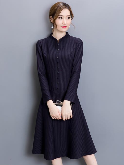 宽松连衣裙中长款女装减龄,每日搭配之道雪纺中长款连衣裙