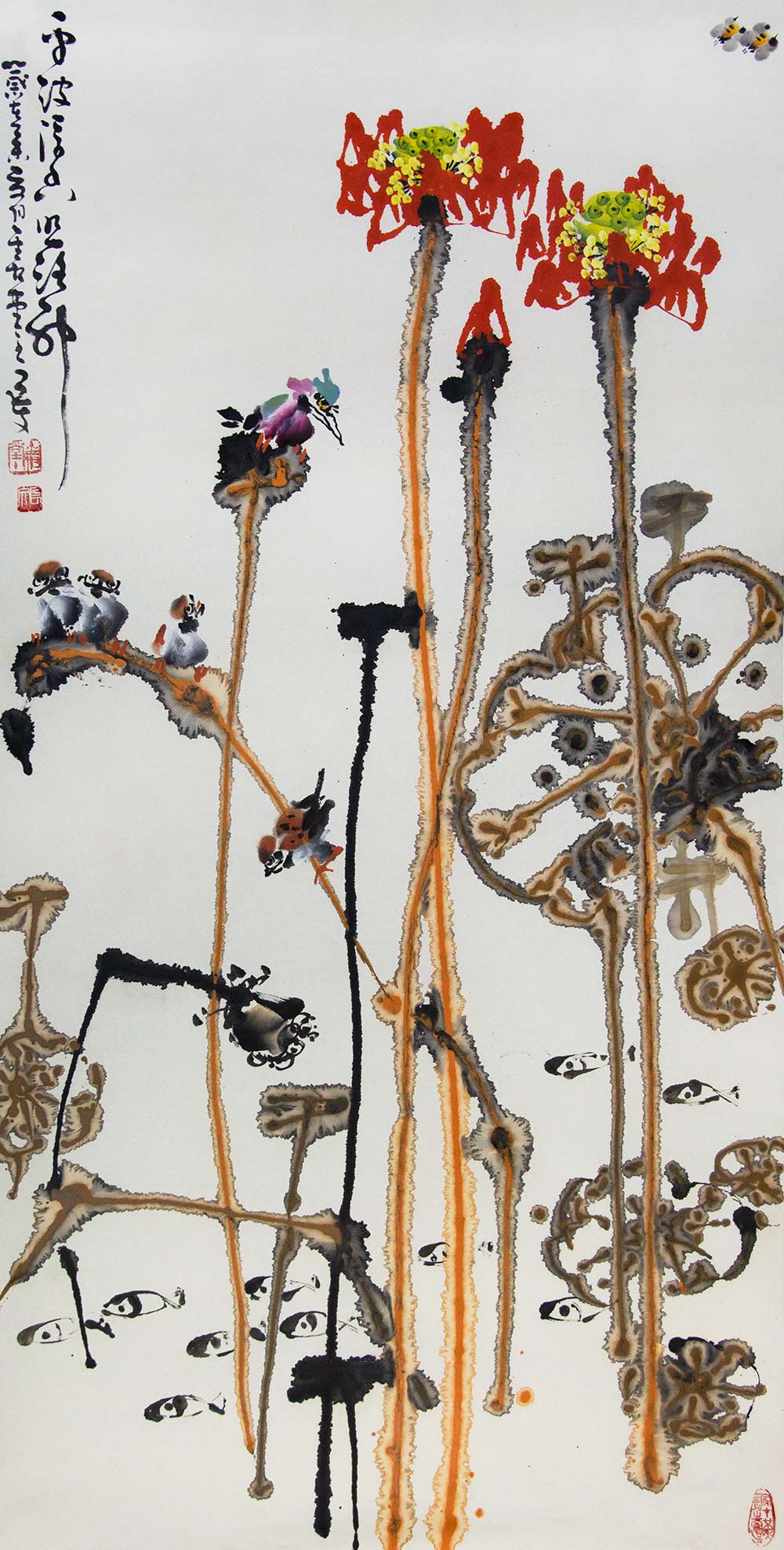 李长文书画,李长文花鸟画