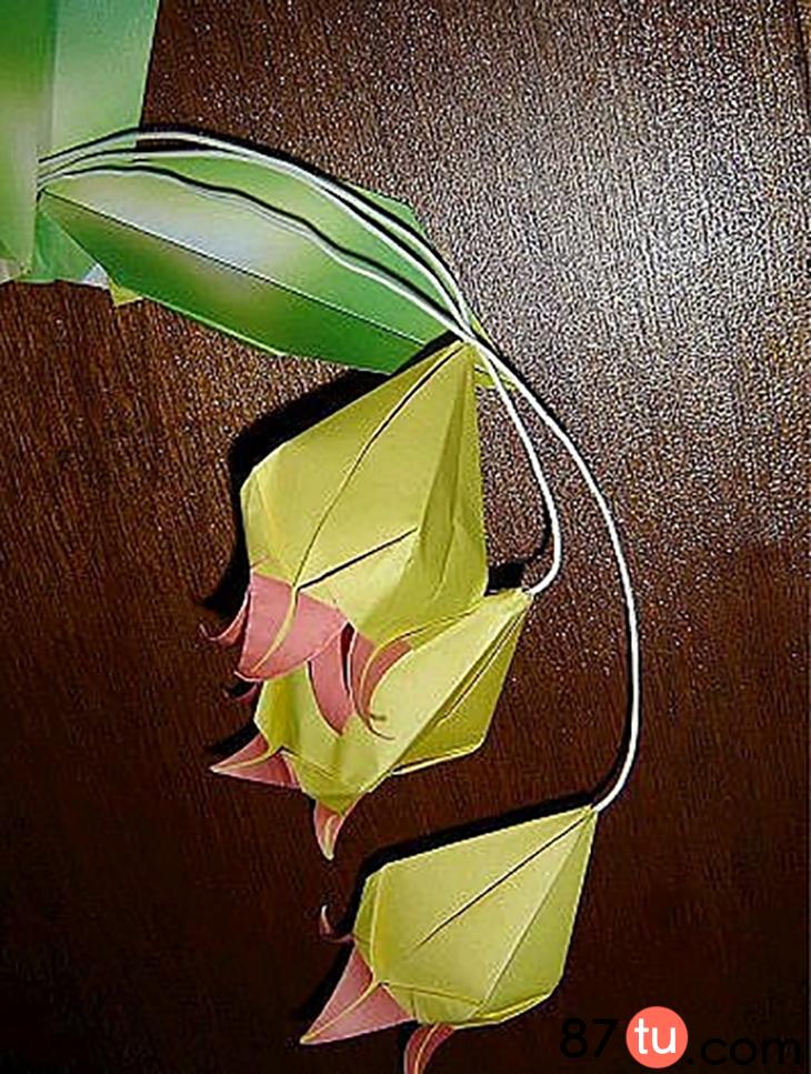 垂丝铃兰折纸,铃兰花朵折纸方法简单又漂亮