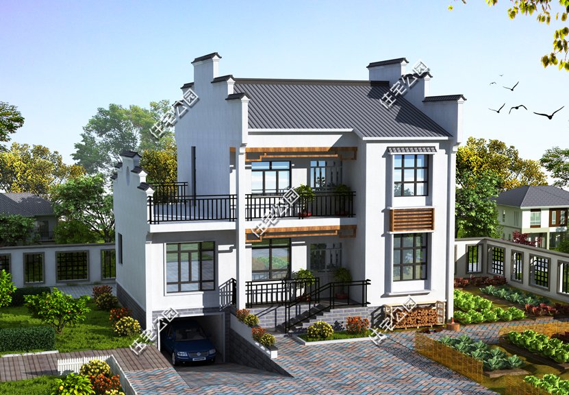 11x8米二层农村小别墅另带柴火房,农村自建房二层小别墅需要多少砖