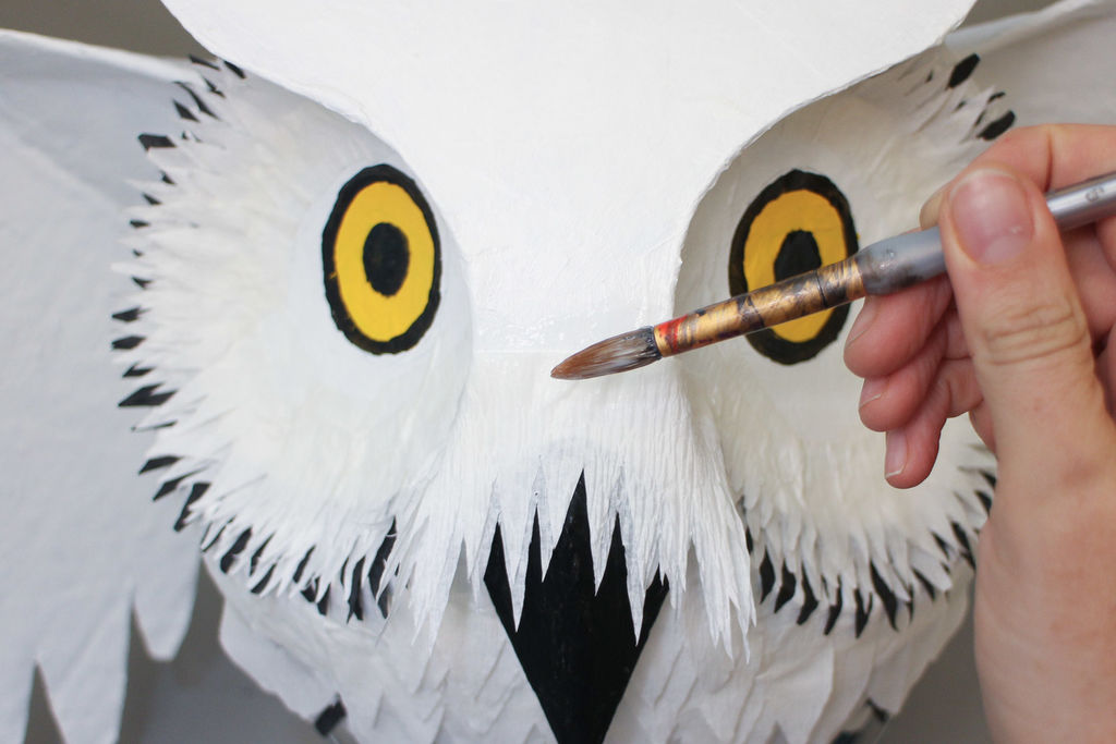 猫头鹰钟表手工制作,猫头鹰树叶手工贴画